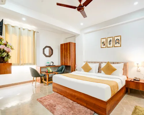 Luxury bedroom interior at Breeze Heights with modern decor